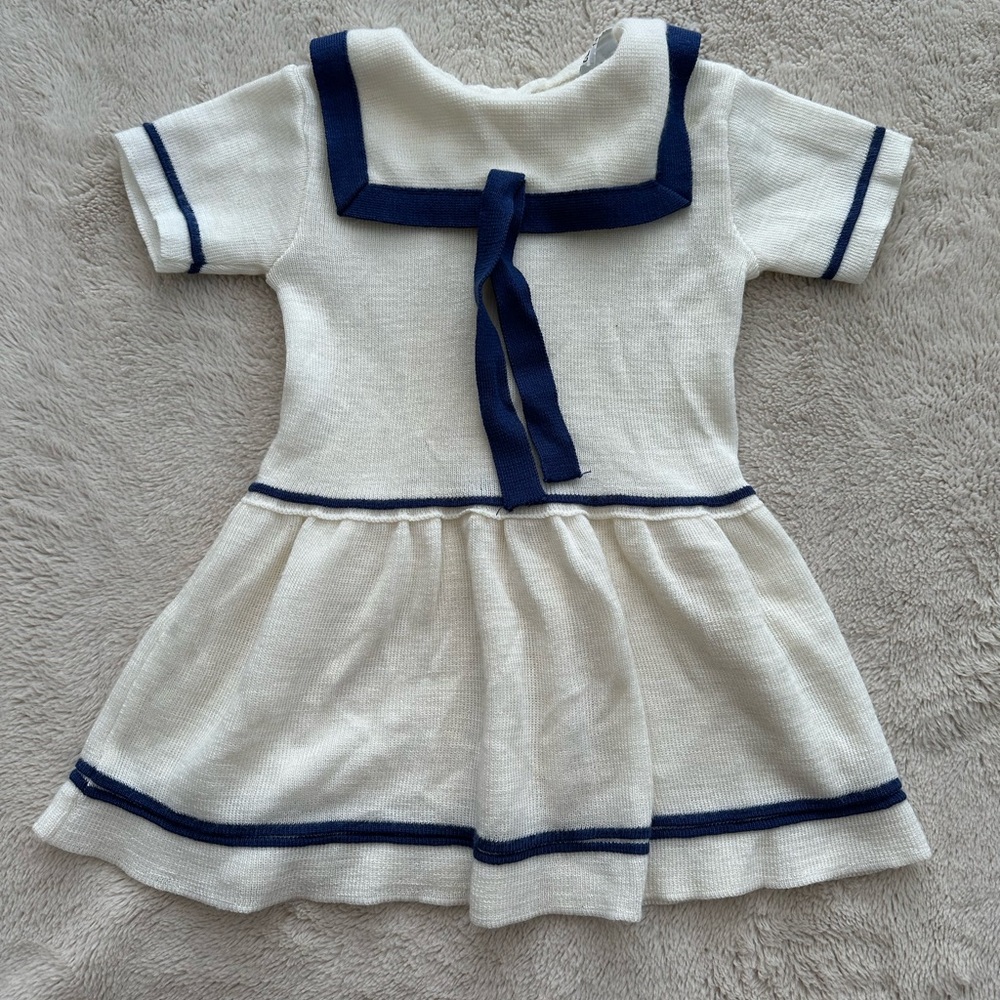 Clayeux Toddler Knit Sailor Dress Made in France